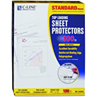 C-Line Top Loading Standard Weight Poly Sheet Protectors- 8.5 x 11 Inches